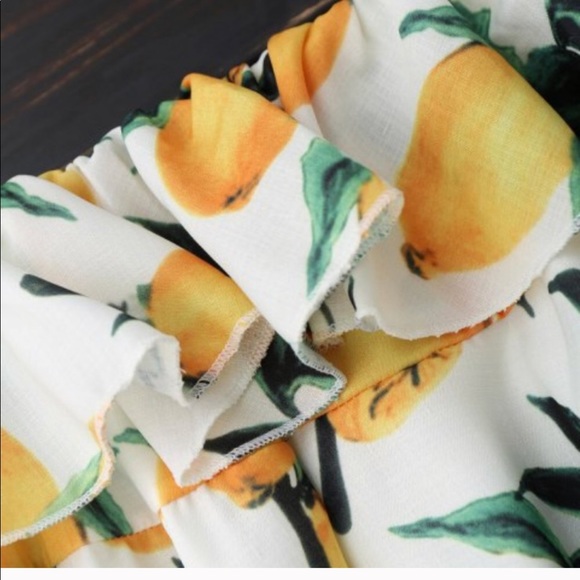 ‼️RESTOCKED‼️🍋 LEMON Print off the shoulder Dress - Picture 6 of 8